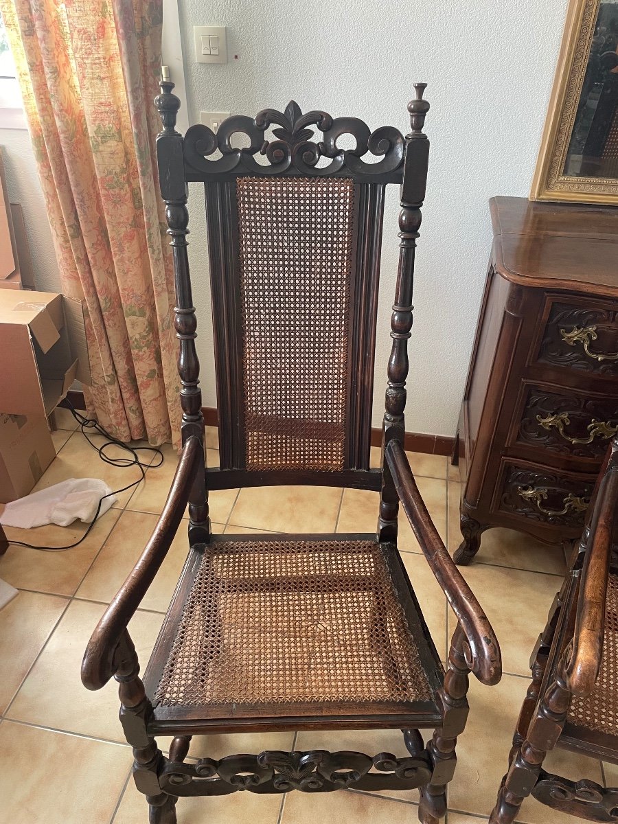 Paire  De Fauteuils Canet, Louis XIV, régenceD’époque XVIIIem Siècle.-photo-3