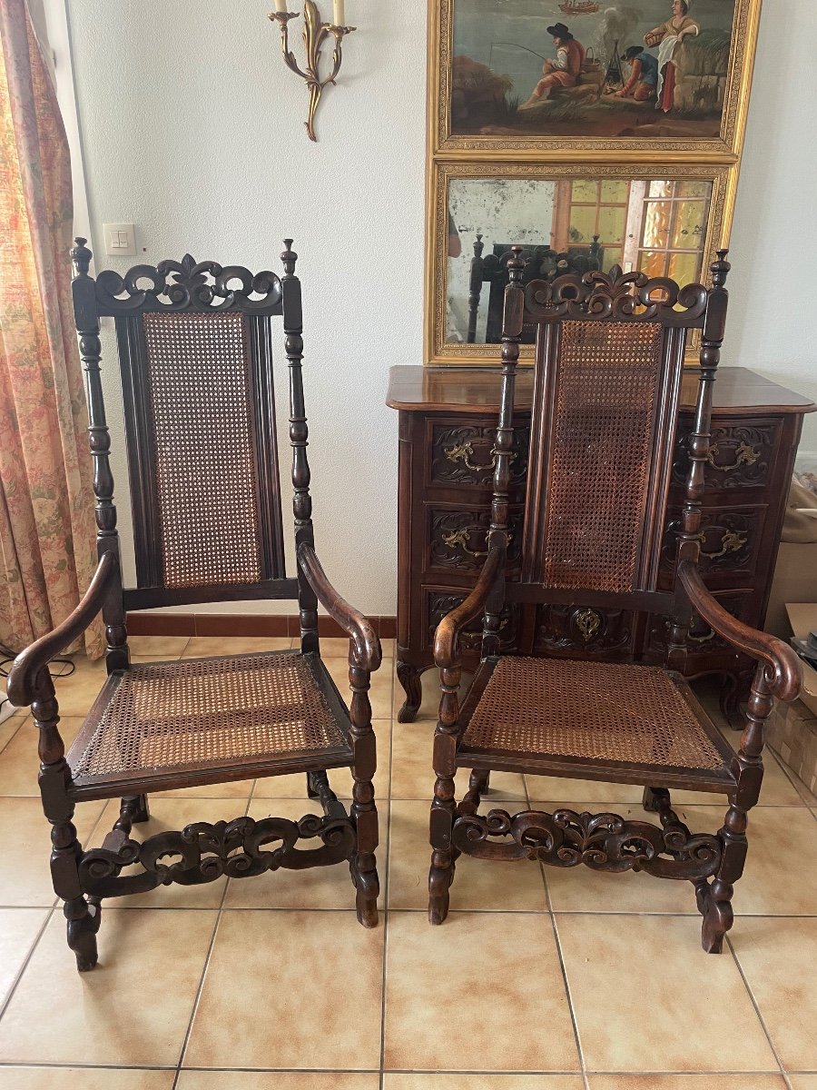 Paire  De Fauteuils Canet, Louis XIV, régenceD’époque XVIIIem Siècle.