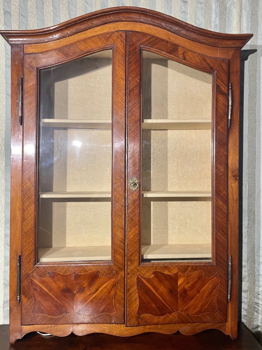 Display Cabinet, Bookcase, Louis XV, In Marquetry, Rosewood, 18th Century.-photo-2