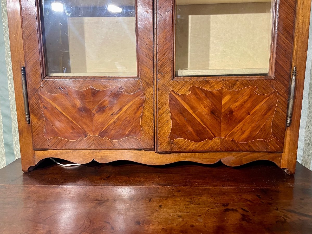 Display Cabinet, Bookcase, Louis XV, In Marquetry, Rosewood, 18th Century.-photo-4