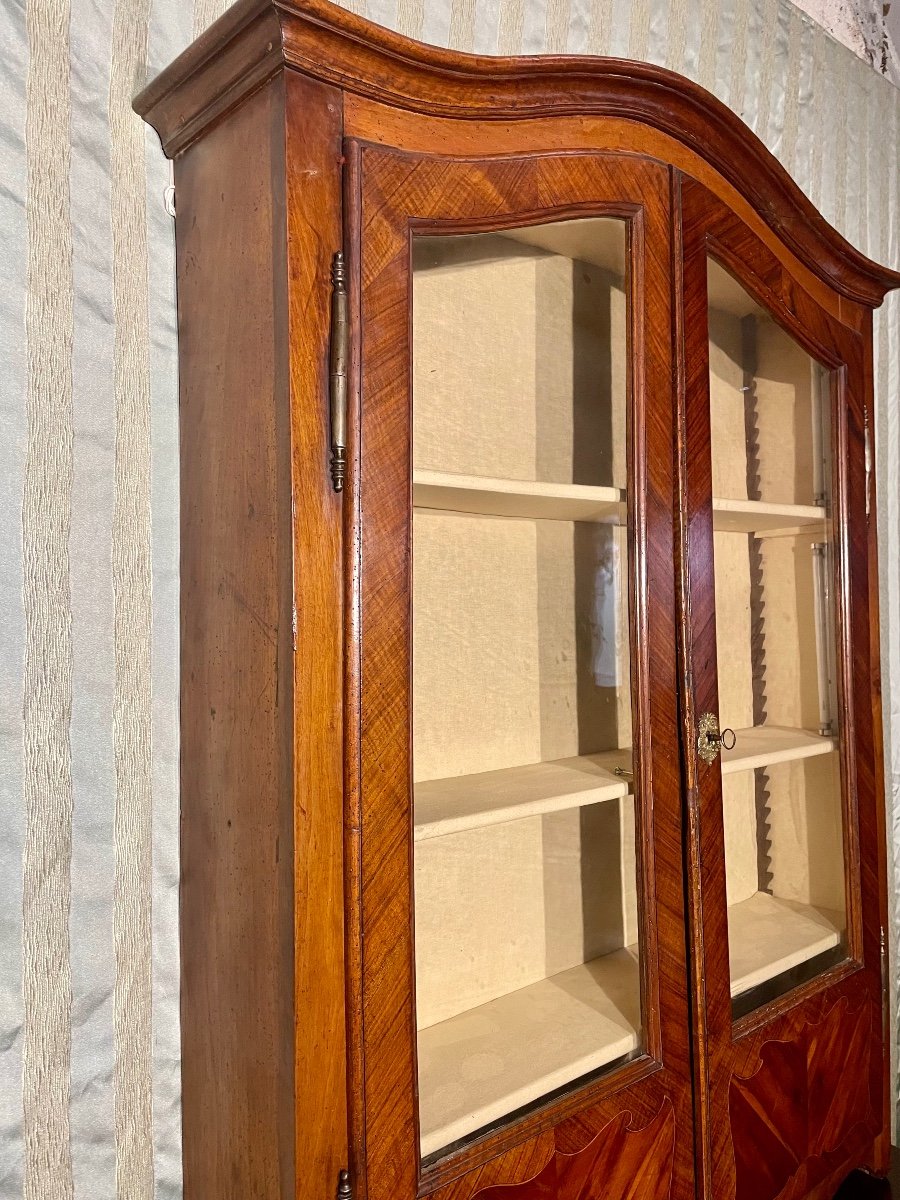 Display Cabinet, Bookcase, Louis XV, In Marquetry, Rosewood, 18th Century.-photo-2