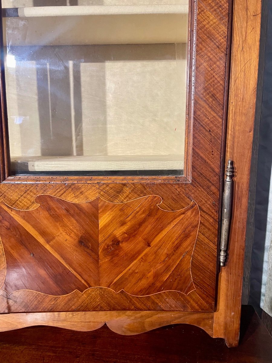 Display Cabinet, Bookcase, Louis XV, In Marquetry, Rosewood, 18th Century.-photo-7