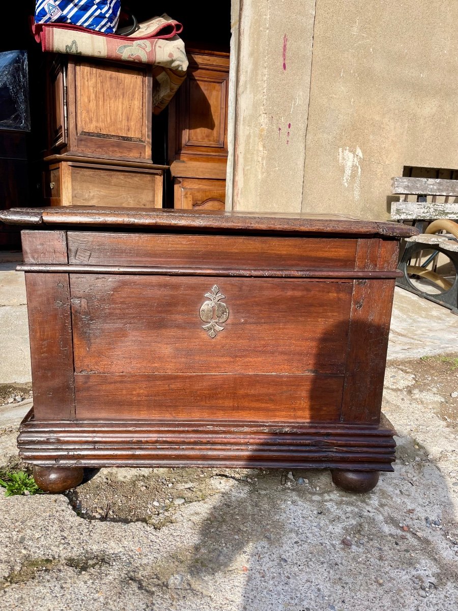 Louis XIII Chest, Walnut, 17th Century. -photo-2