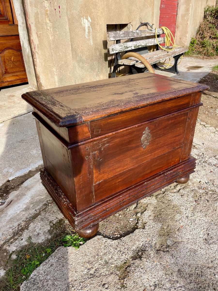 Louis XIII Chest, Walnut, 17th Century. -photo-4