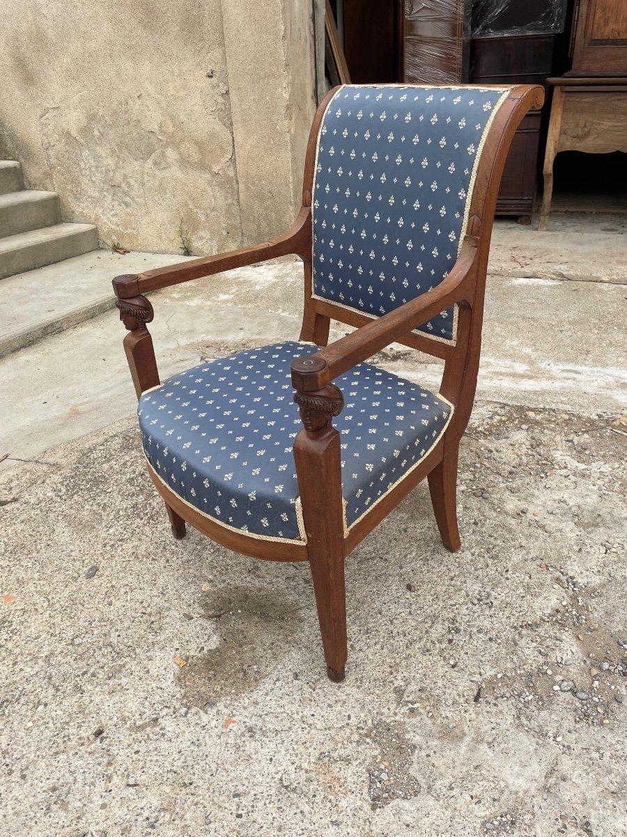 Fauteuil, Empire, Retour égypte, En Acajou D’époque XIXé Siècle.-photo-2