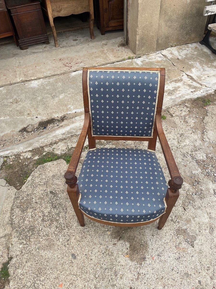 Fauteuil, Empire, Retour égypte, En Acajou D’époque XIXé Siècle.-photo-3