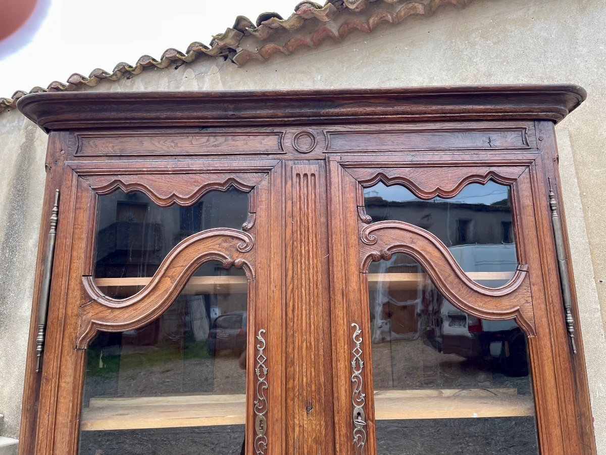 Bibliothèque,,,, Vitrine, Louis, XV,en Chêne , D’époque XVIIIem Siècle.-photo-2