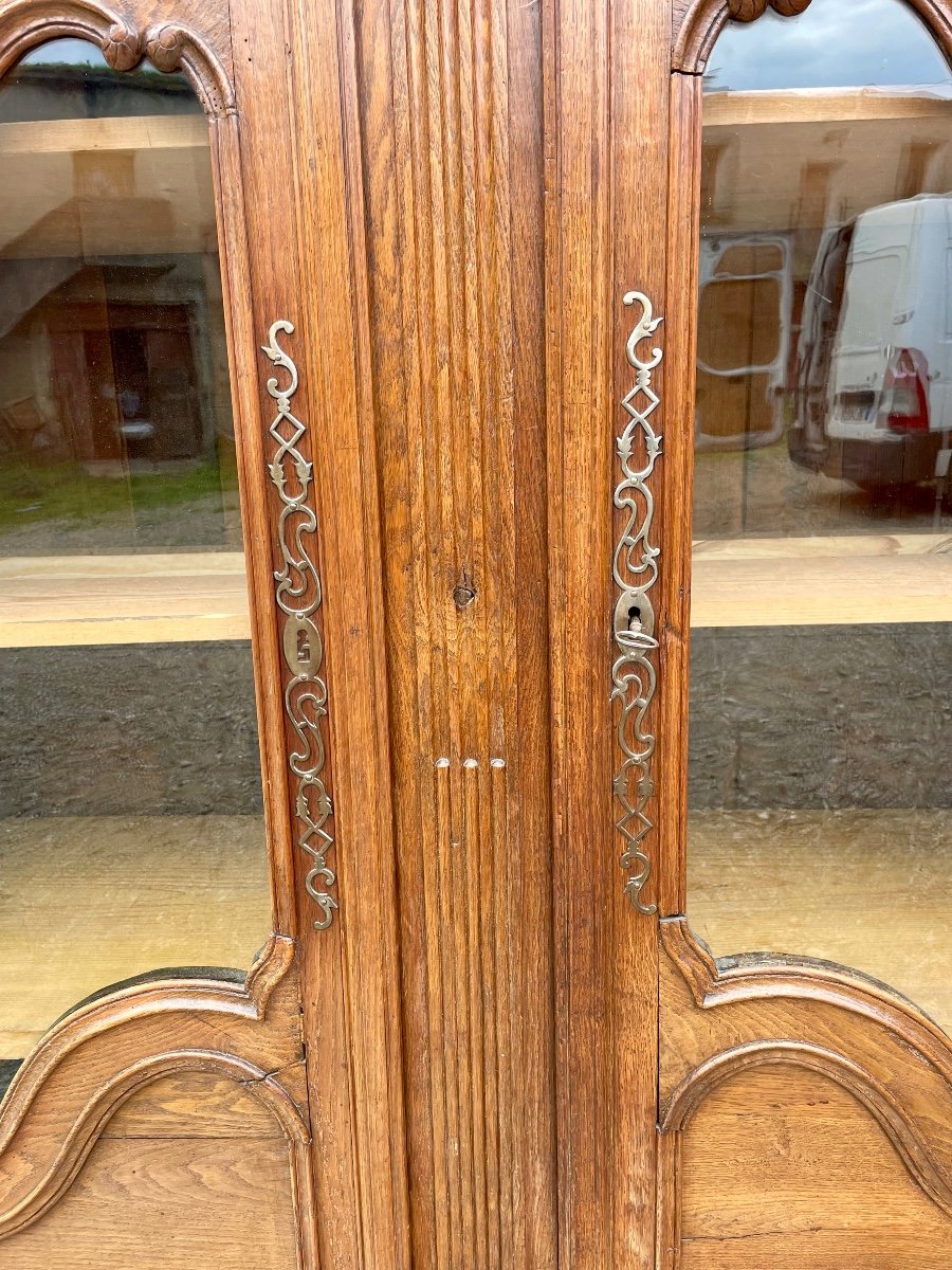 Bibliothèque,,,, Vitrine, Louis, XV,en Chêne , D’époque XVIIIem Siècle.-photo-4