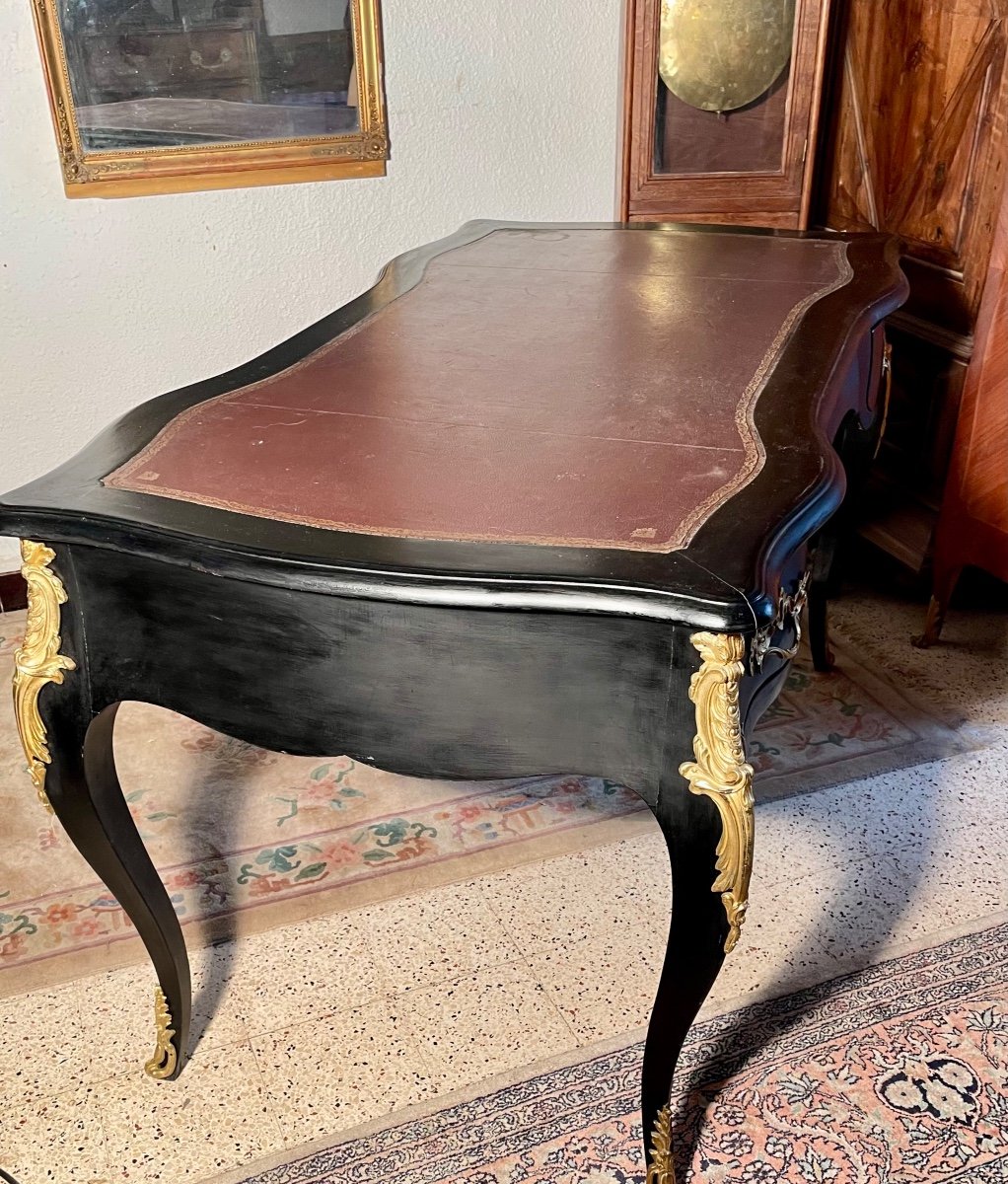 Bureau,, Louis, XV , ,en Bois, Noirci Et D’époque XIXem Siècle.-photo-3