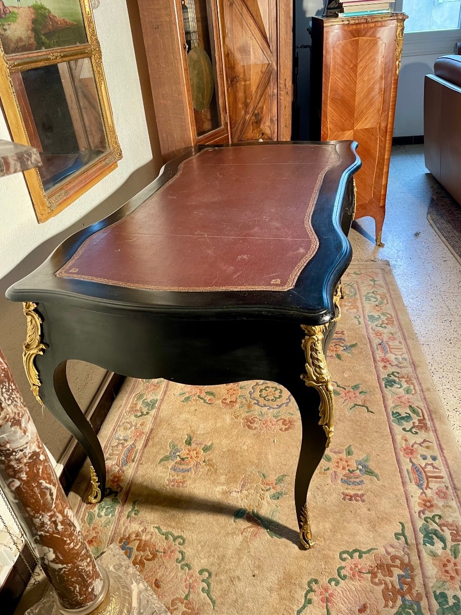 Bureau,, Louis, XV , ,en Bois, Noirci Et D’époque XIXem Siècle.-photo-2