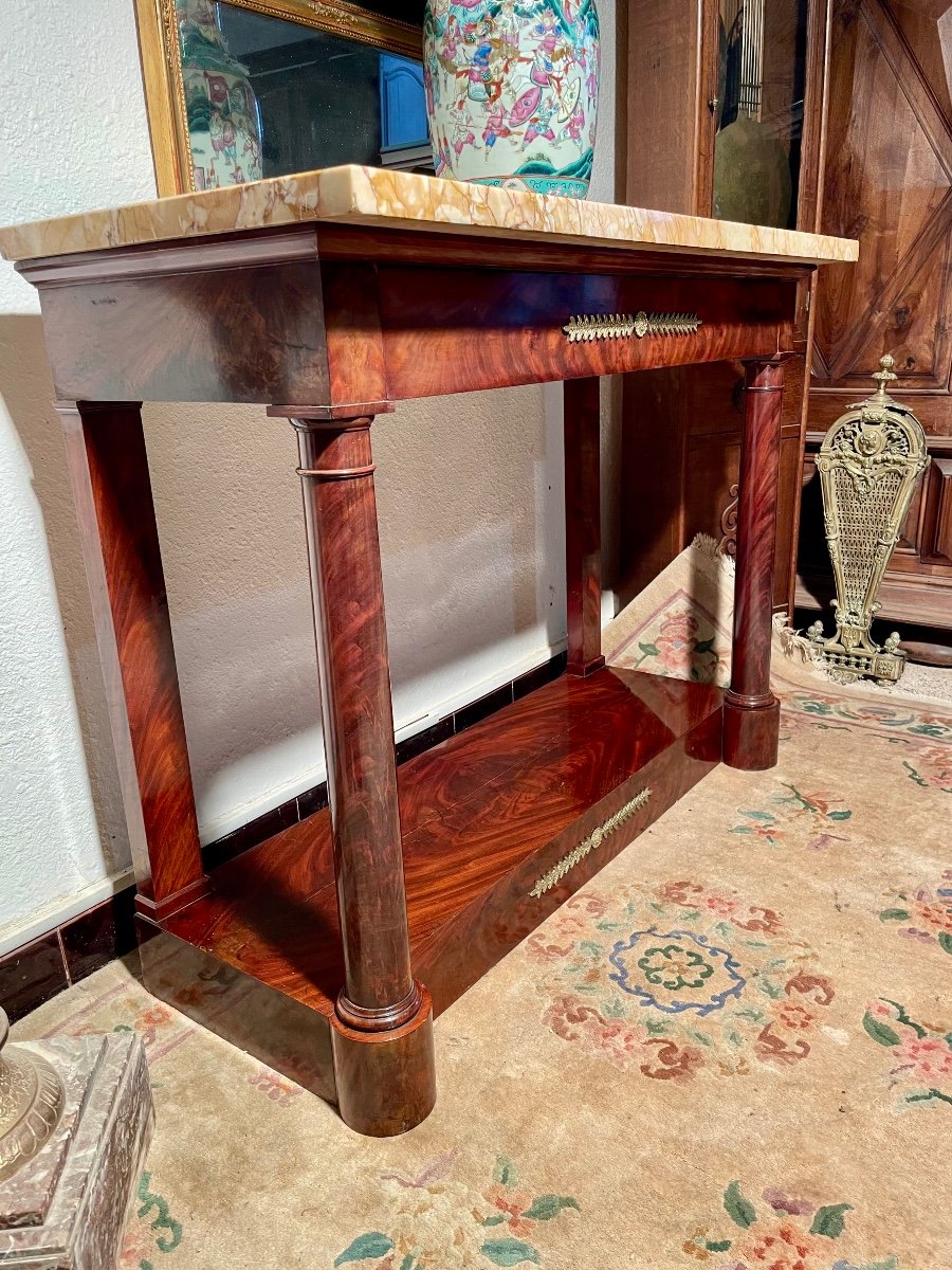 Console, Empire In, Mahogany, Flamed, Stamped Durant, 19th Century.-photo-5