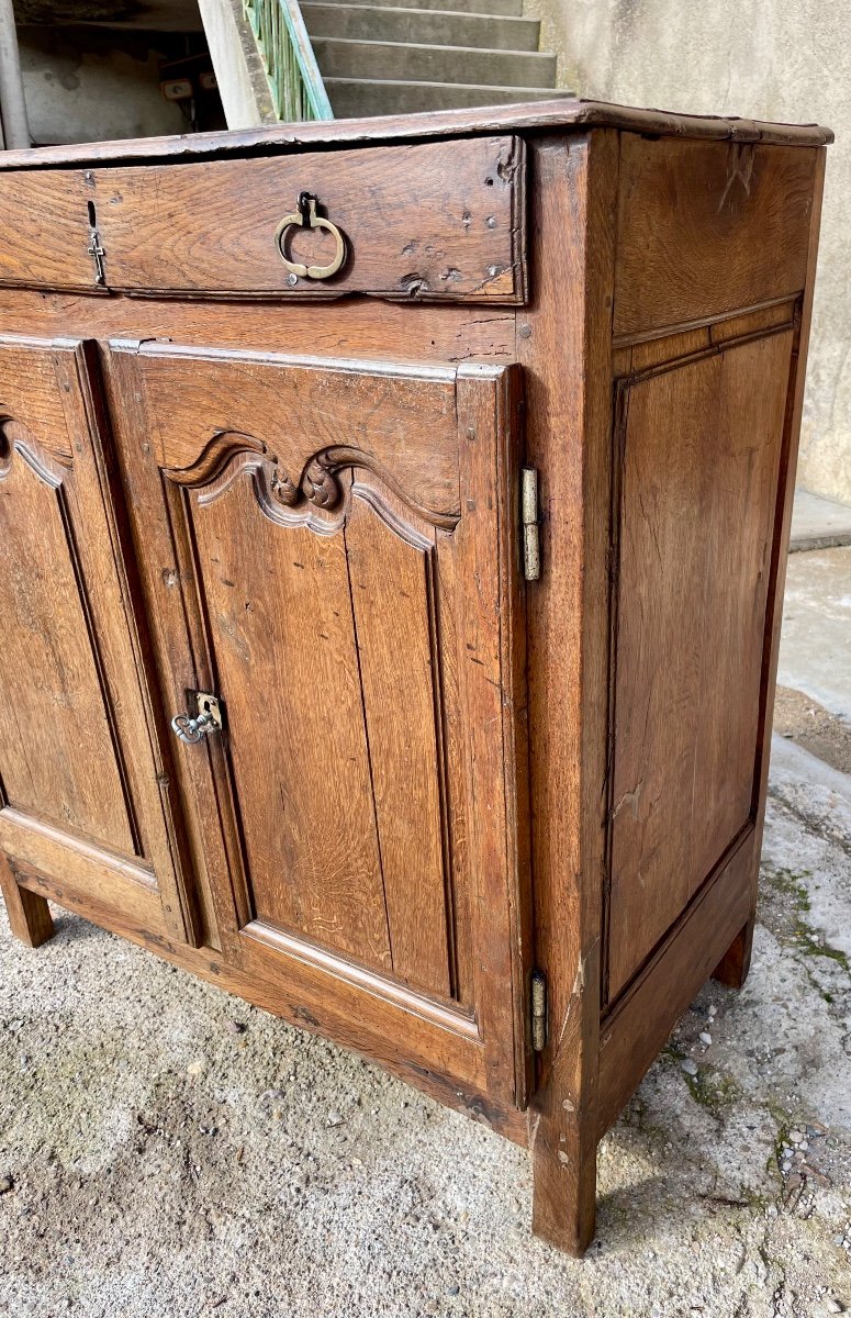 Louis XIV Regency Two-door Sideboard In 18th Century Oak.-photo-3