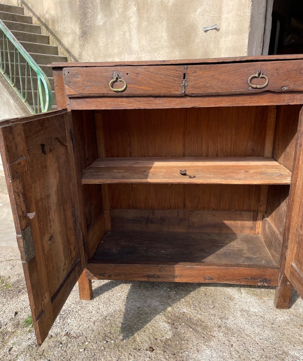 Louis XIV Regency Two-door Sideboard In 18th Century Oak.-photo-1