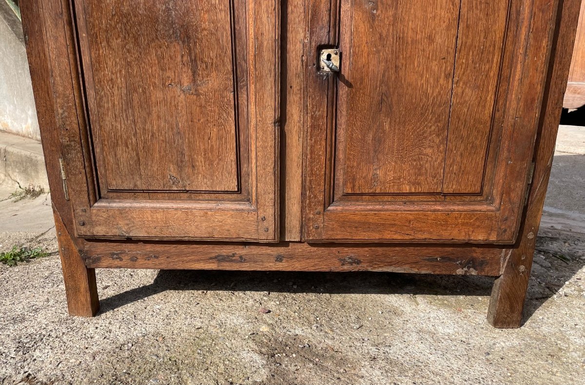 Louis XIV Regency Two-door Sideboard In 18th Century Oak.-photo-2