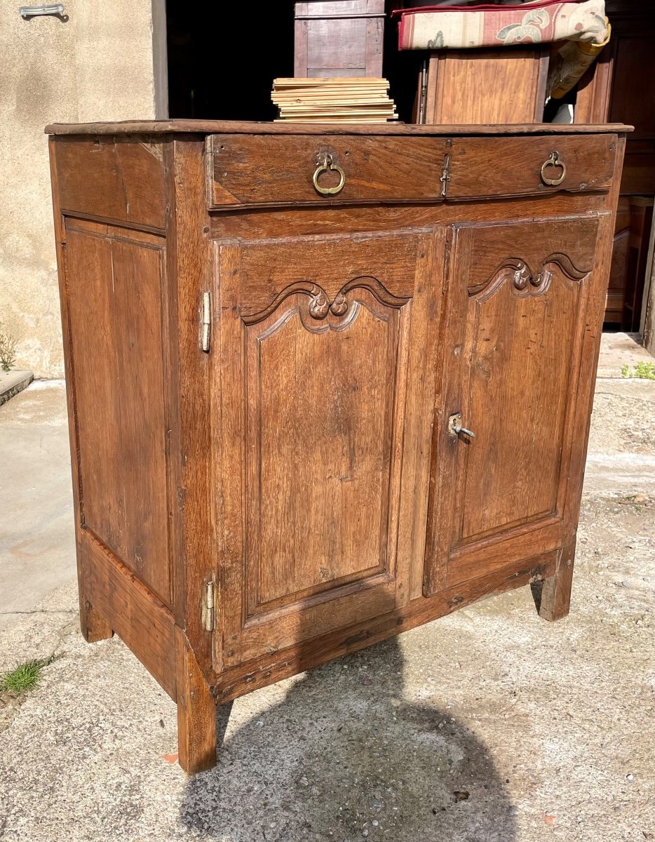 Louis XIV Regency Two-door Sideboard In 18th Century Oak.