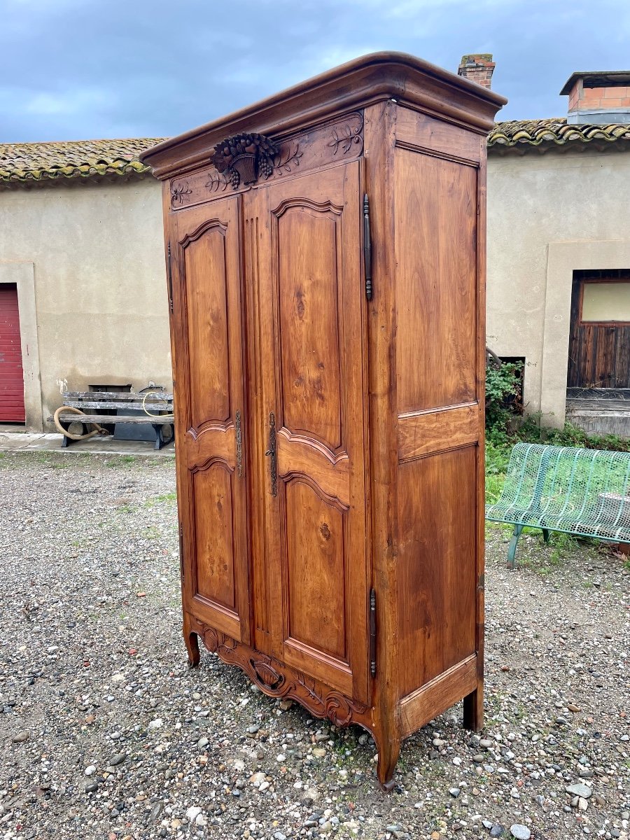 Louis XV Arlesian Provencal Wardrobe In Walnut, 18th Century.-photo-1