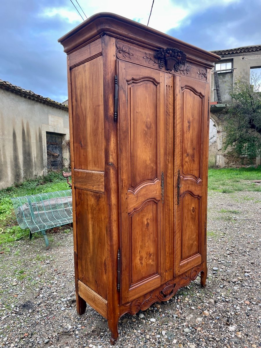 Louis XV Arlesian Provencal Wardrobe In Walnut, 18th Century.-photo-3