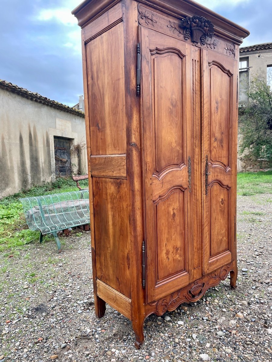 Louis XV Arlesian Provencal Wardrobe In Walnut, 18th Century.-photo-4