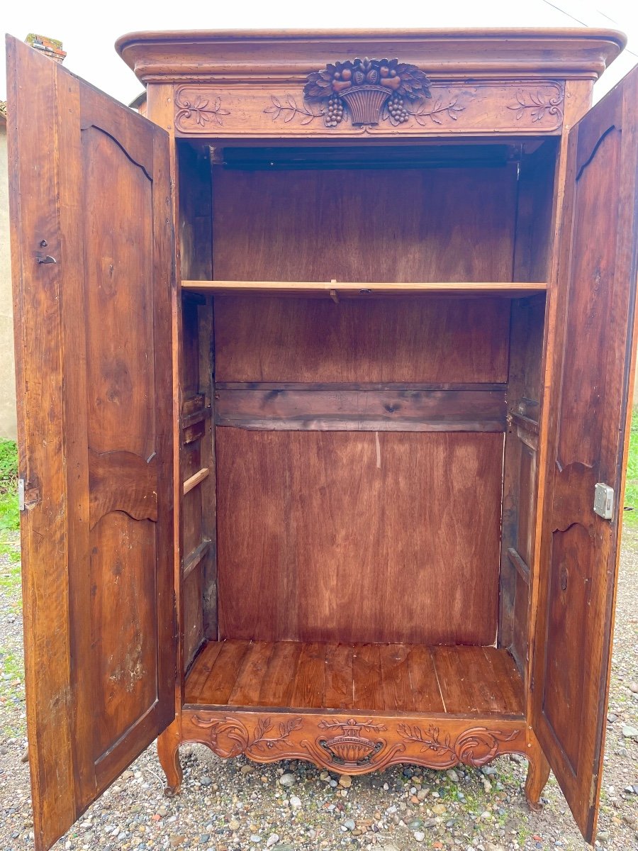 Louis XV Arlesian Provencal Wardrobe In Walnut, 18th Century.-photo-6