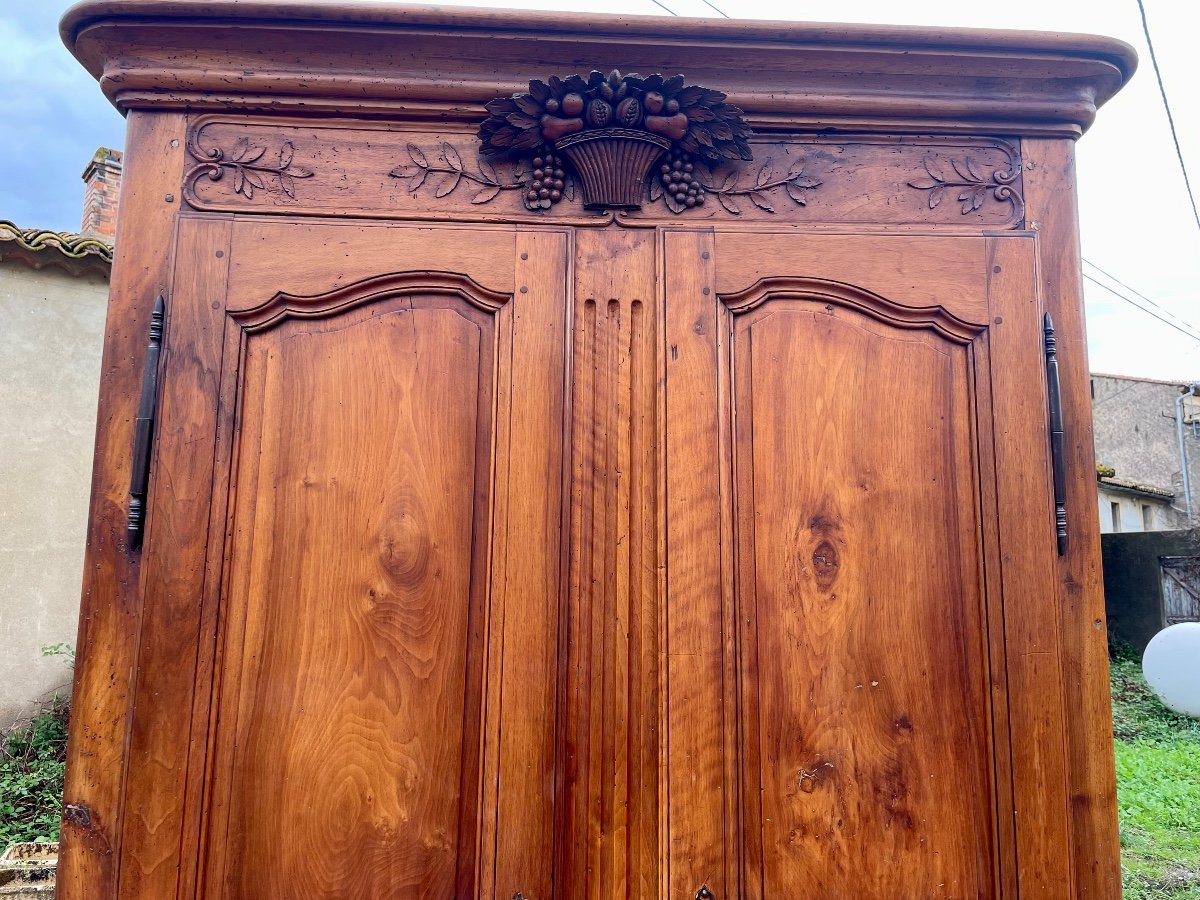 Louis XV Arlesian Provencal Wardrobe In Walnut, 18th Century.-photo-7