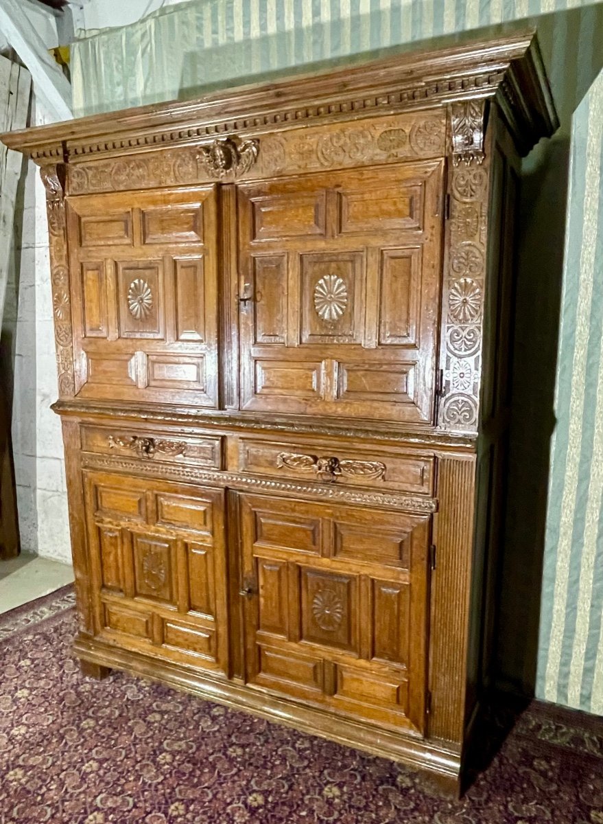 Buffet, Four Doors In Oak, Louis XIII Period, 18th Century.-photo-2