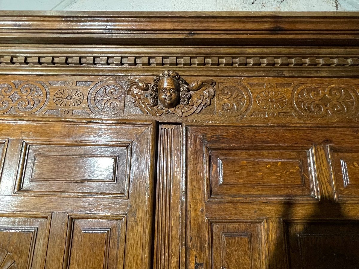 Buffet, Four Doors In Oak, Louis XIII Period, 18th Century.-photo-3