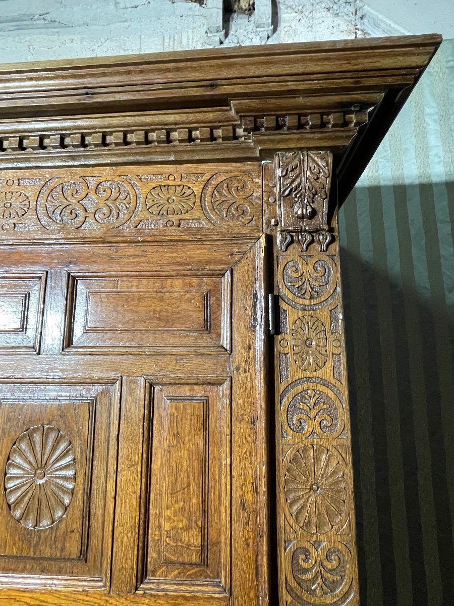 Buffet, Four Doors In Oak, Louis XIII Period, 18th Century.-photo-4