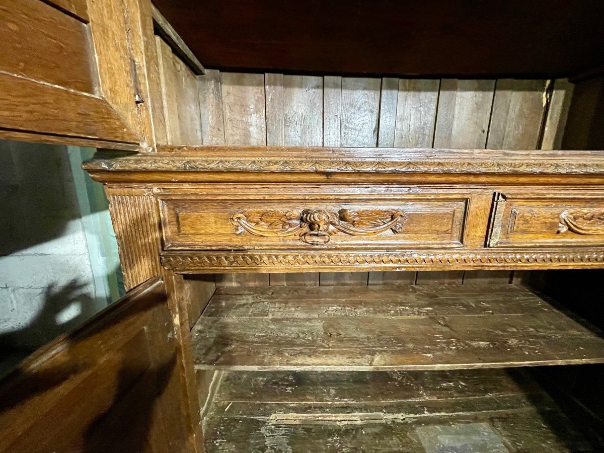 Buffet, Four Doors In Oak, Louis XIII Period, 18th Century.-photo-5