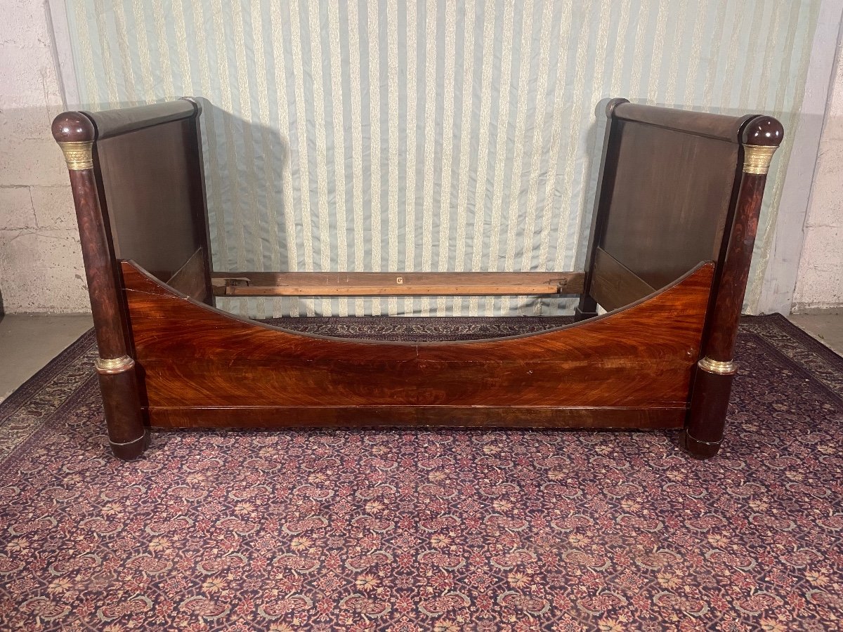 19th Century Empire Mahogany Bed.