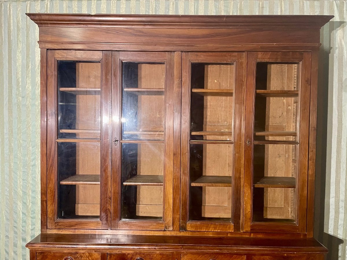 Buffet, Eight Doors Library,,, Restoration In Walnut, 19th Century.-photo-1