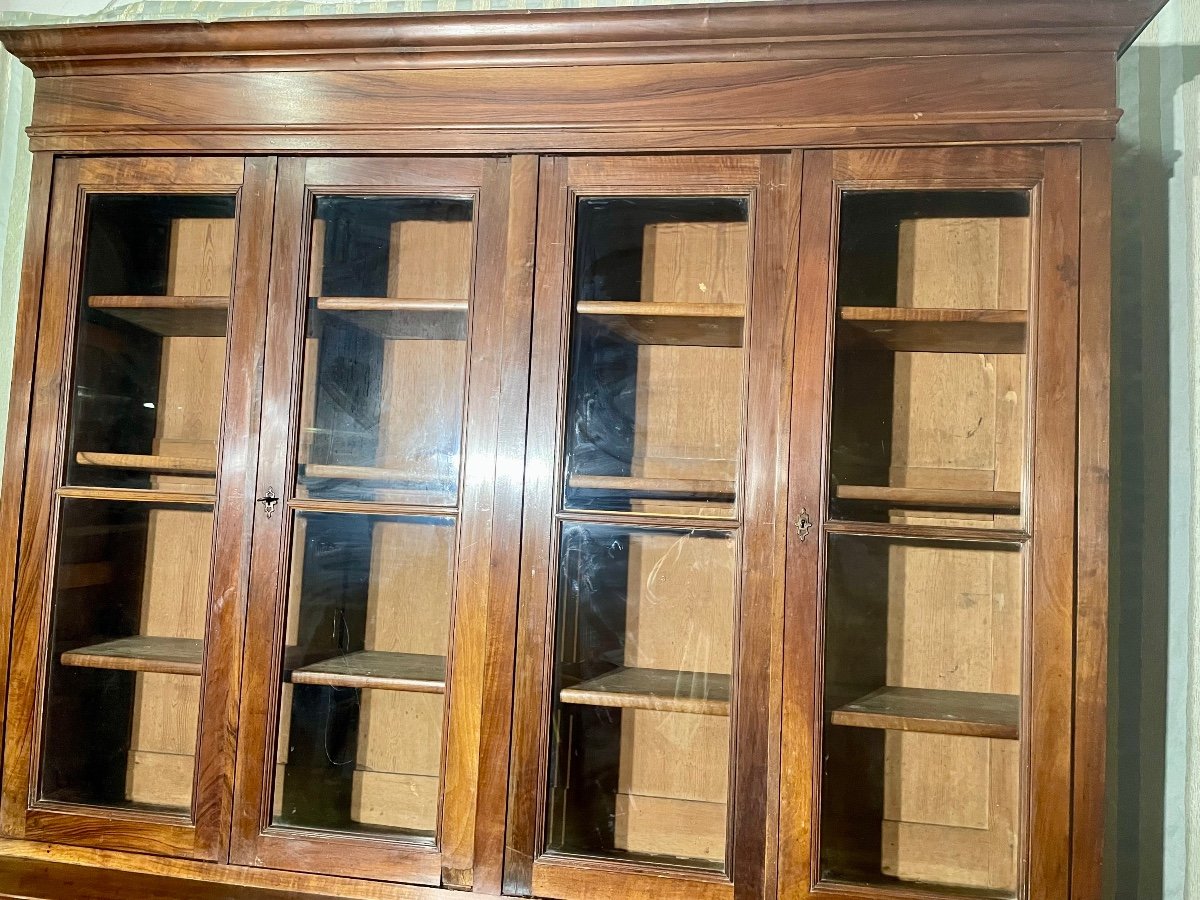 Buffet, Eight Doors Library,,, Restoration In Walnut, 19th Century.-photo-2