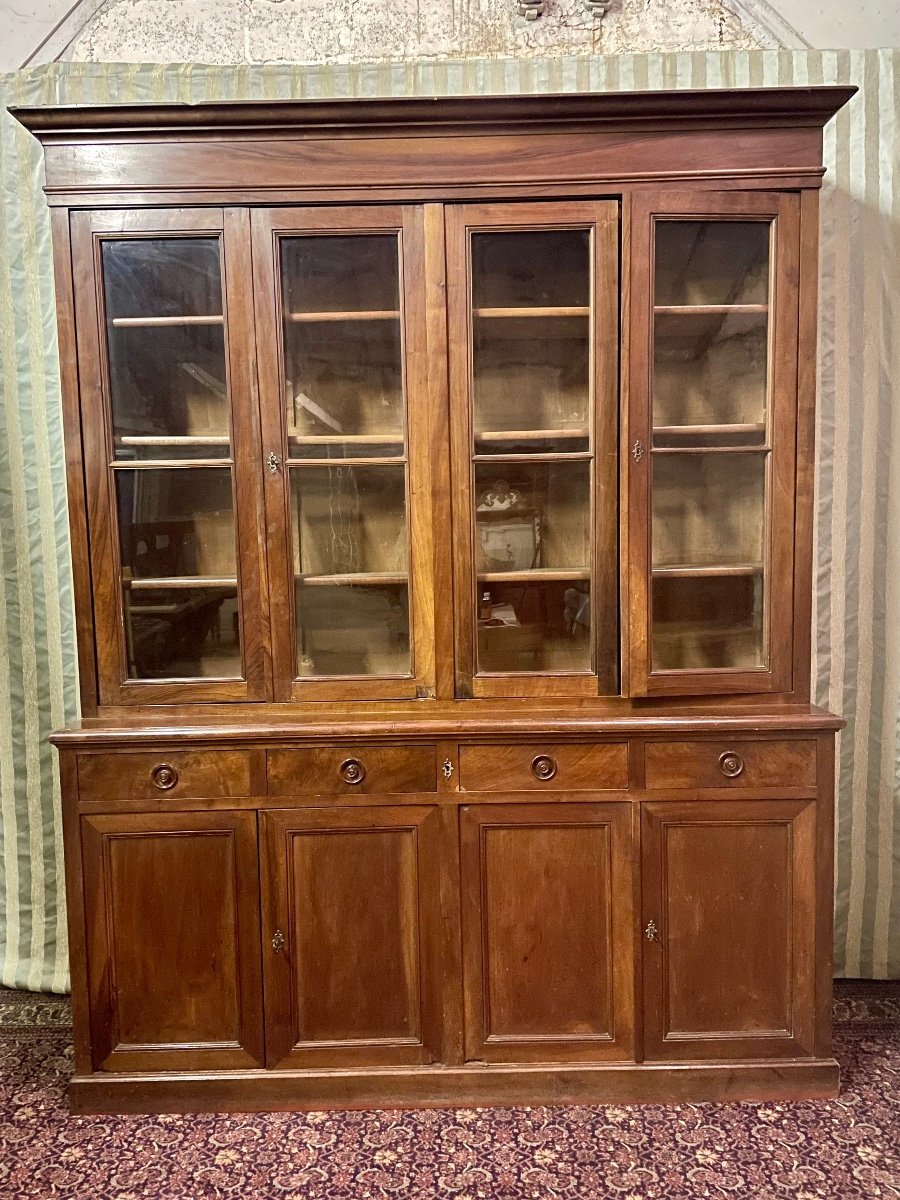 Buffet, Eight Doors Library,,, Restoration In Walnut, 19th Century.-photo-7