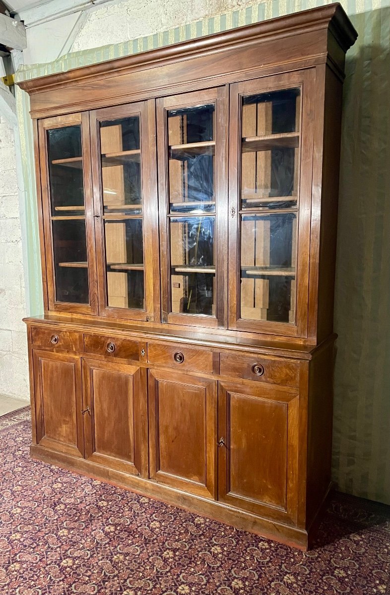 Buffet, Eight Doors Library,,, Restoration In Walnut, 19th Century.