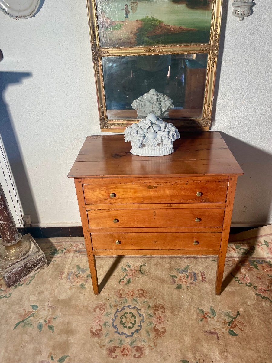 Petite Commode Directoire En Merisier D époque XVIIIem Siècle.-photo-2