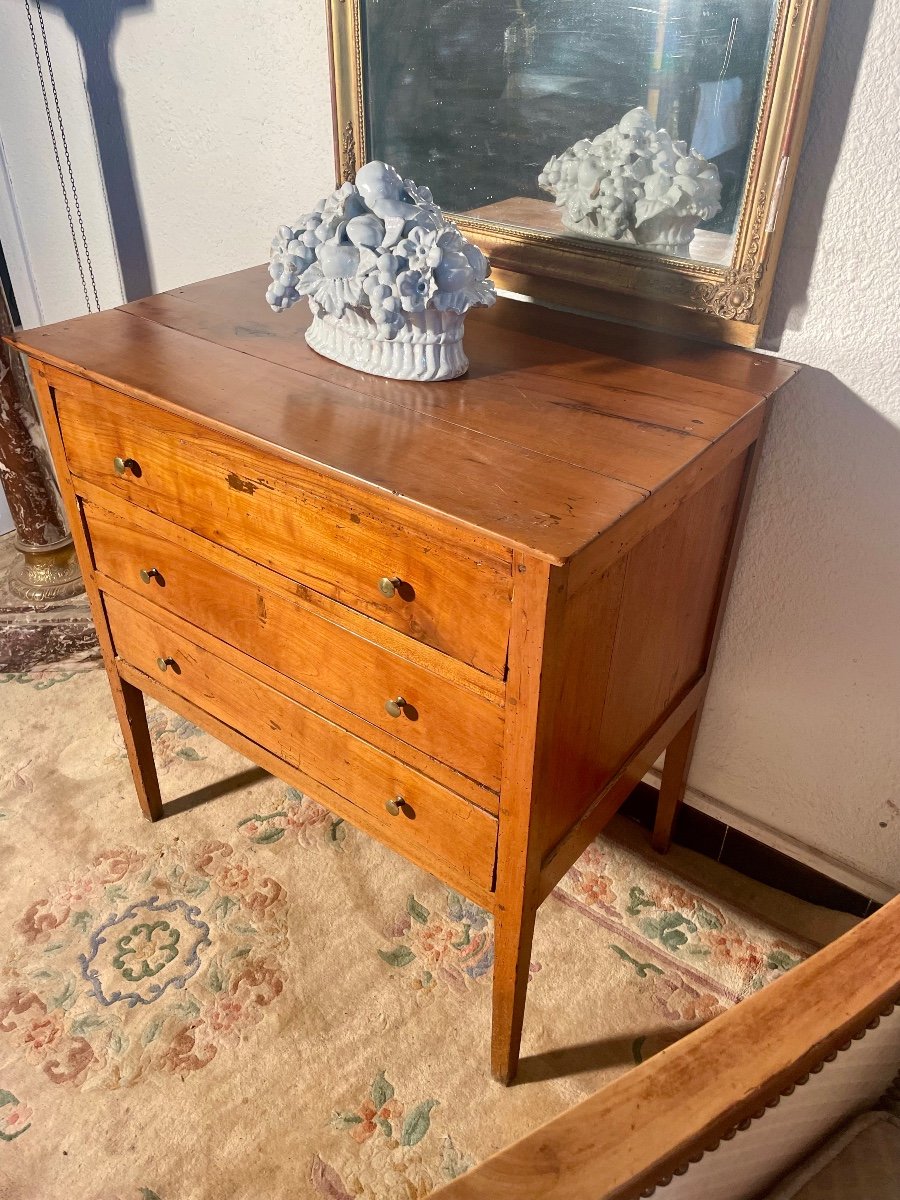 Petite Commode Directoire En Merisier D époque XVIIIem Siècle.-photo-1