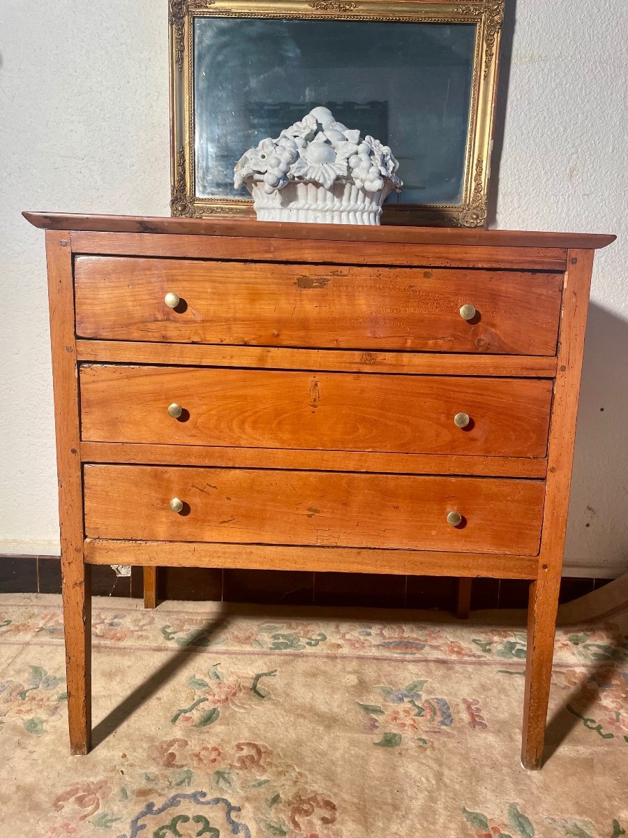 Petite Commode Directoire En Merisier D époque XVIIIem Siècle.-photo-2