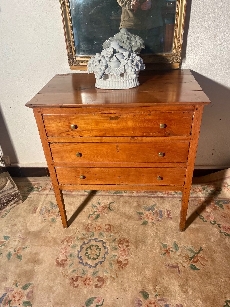 Petite Commode Directoire En Merisier D époque XVIIIem Siècle.-photo-4