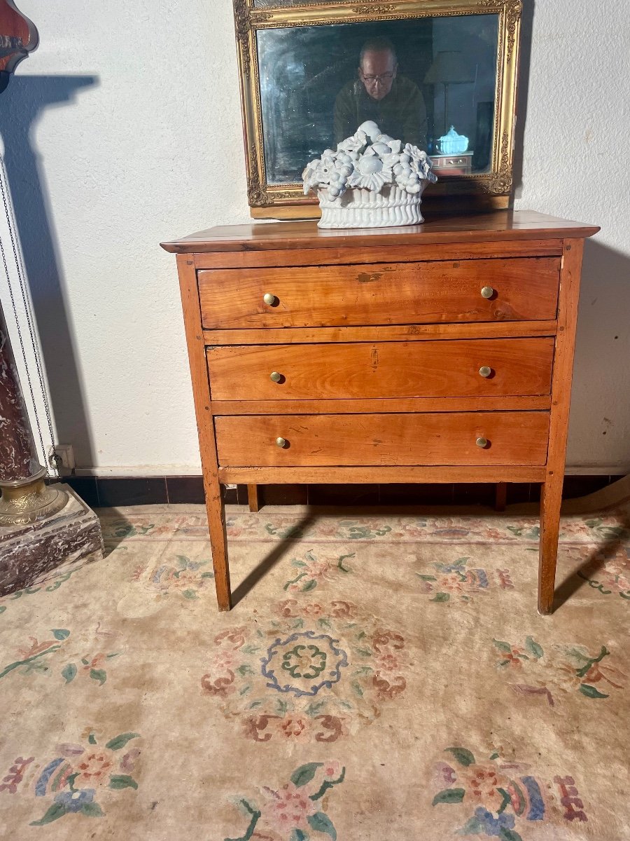 Petite Commode Directoire En Merisier D époque XVIIIem Siècle.