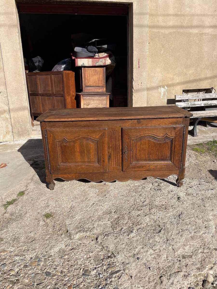 Buffet, Deux Portes Louis XV, En Chêne D’époque XVIIIem Siècle.