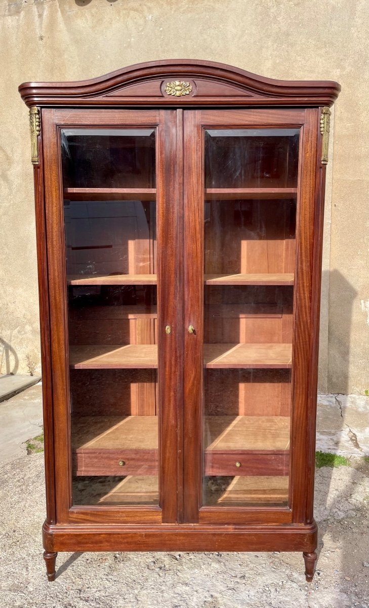 Louis XVI Mahogany Display Cabinet Library, 19th Century.-photo-2