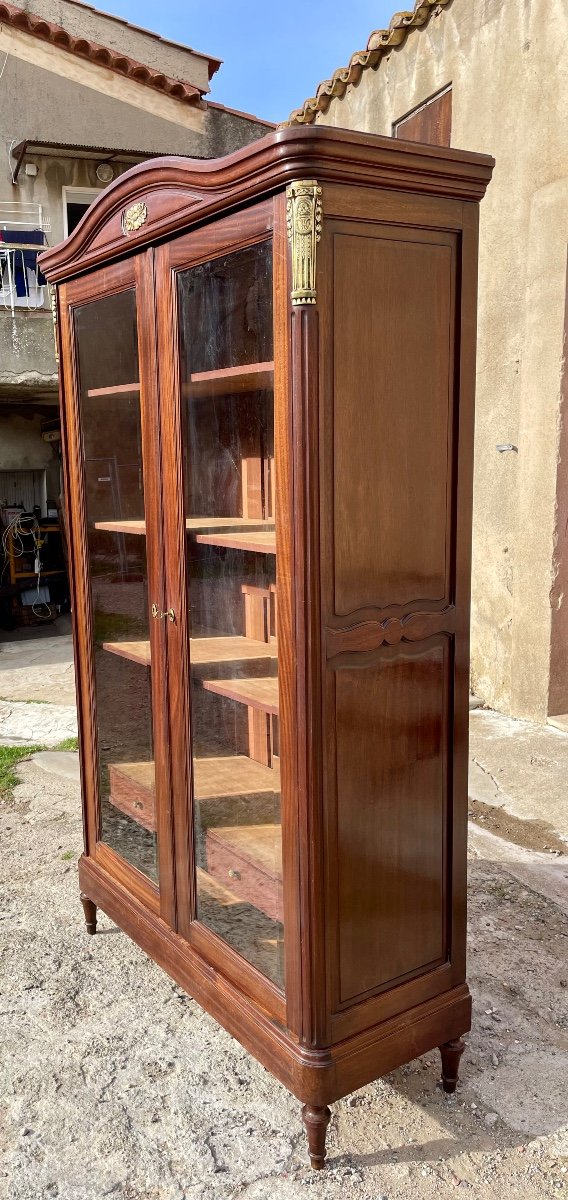 Louis XVI Mahogany Display Cabinet Library, 19th Century.-photo-4