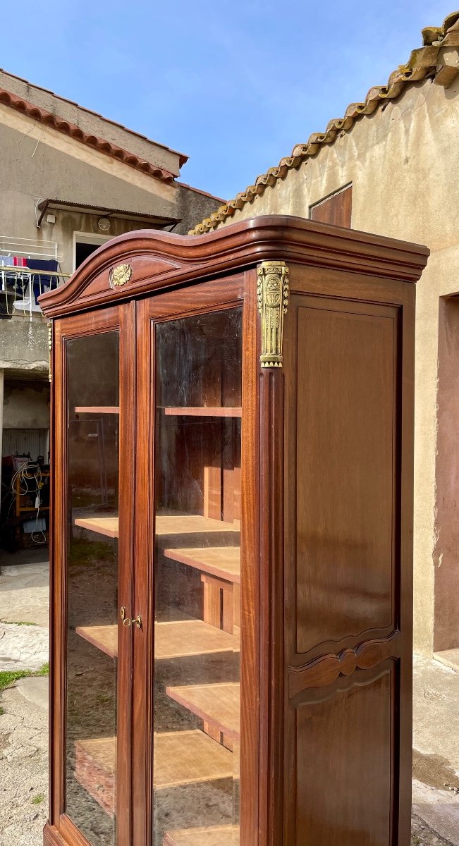 Louis XVI Mahogany Display Cabinet Library, 19th Century.-photo-1