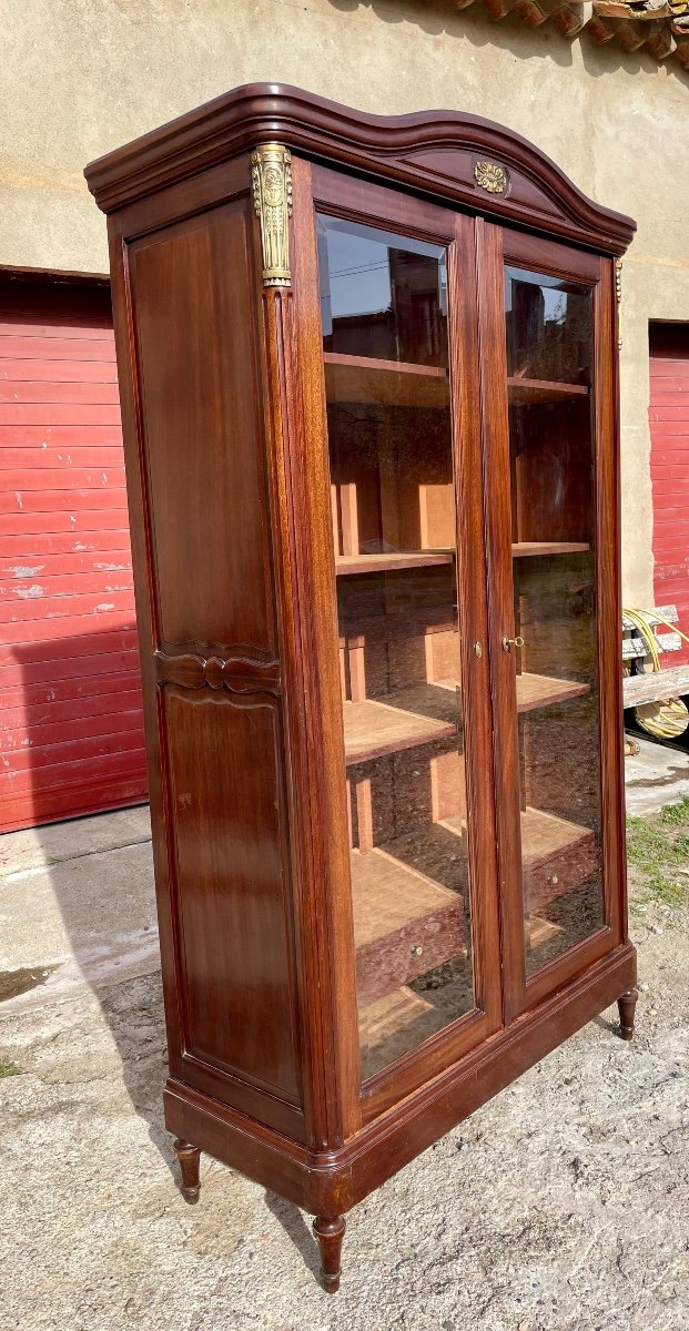 Louis XVI Mahogany Display Cabinet Library, 19th Century.-photo-2