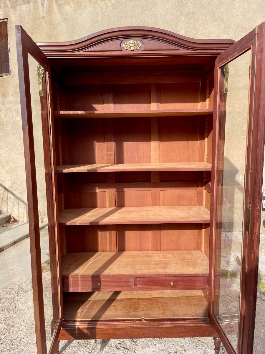 Louis XVI Mahogany Display Cabinet Library, 19th Century.-photo-5