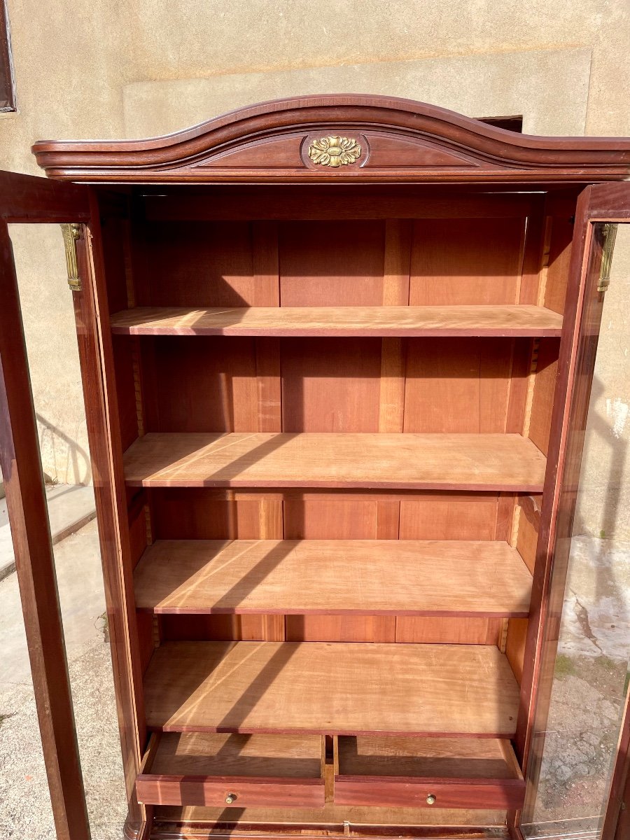 Louis XVI Mahogany Display Cabinet Library, 19th Century.-photo-7