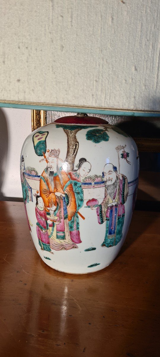 Vase, Chinese Porcelain Lamp Base, 19th Century 