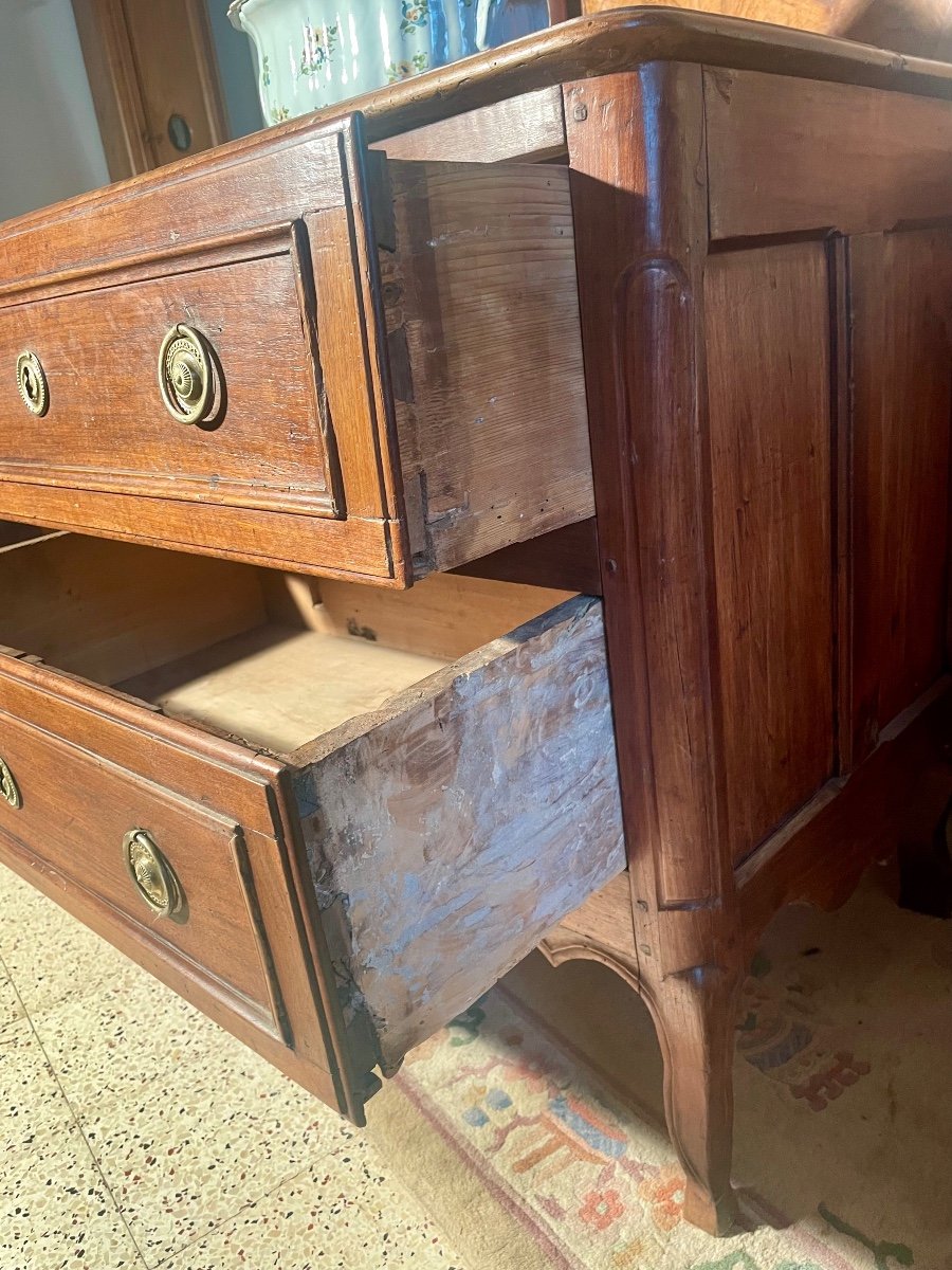 Petite Commode Provençale Louis XV En Noyer D époque XVIIIem.-photo-2