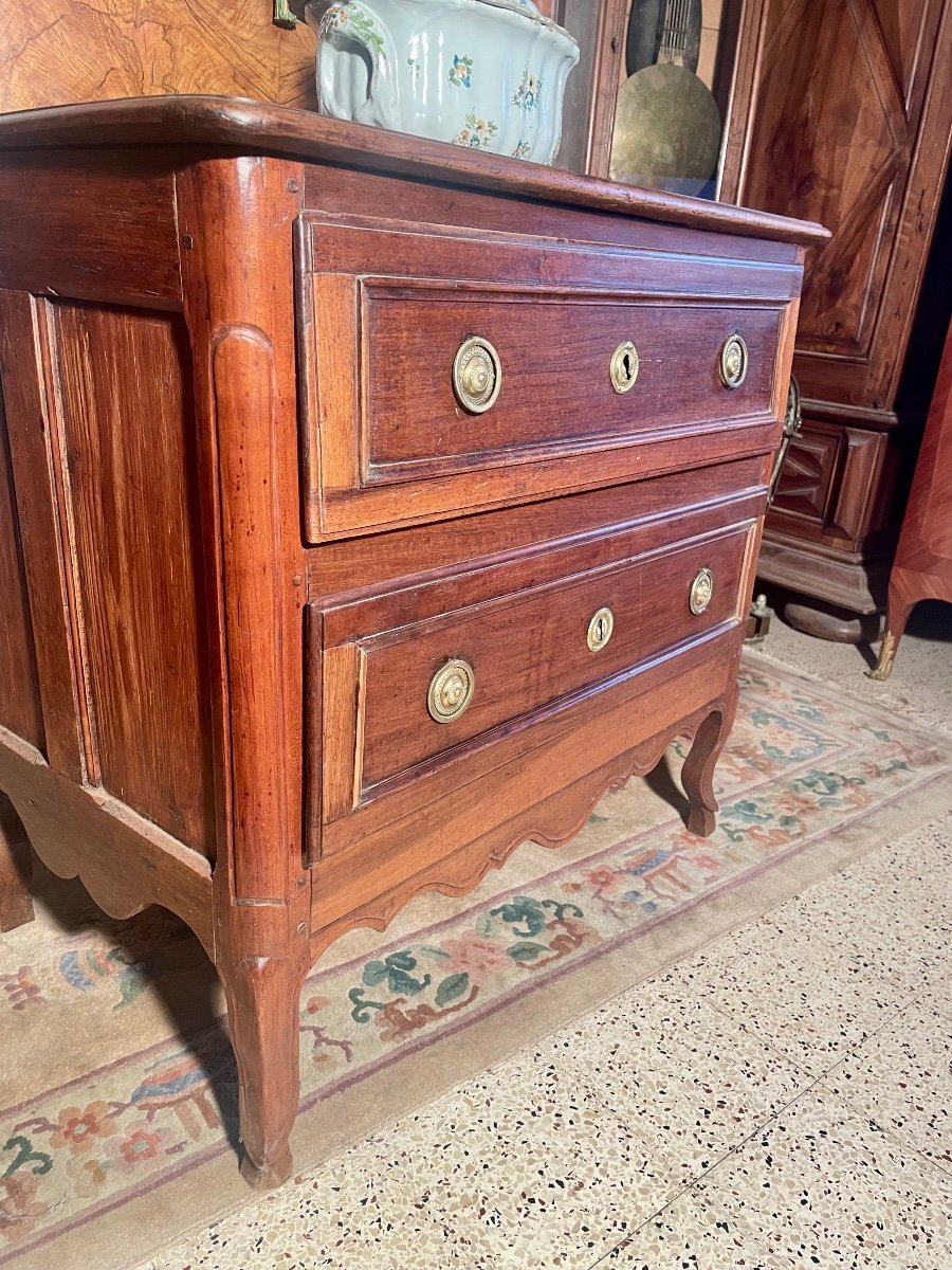 Petite Commode Provençale Louis XV En Noyer D époque XVIIIem.-photo-3