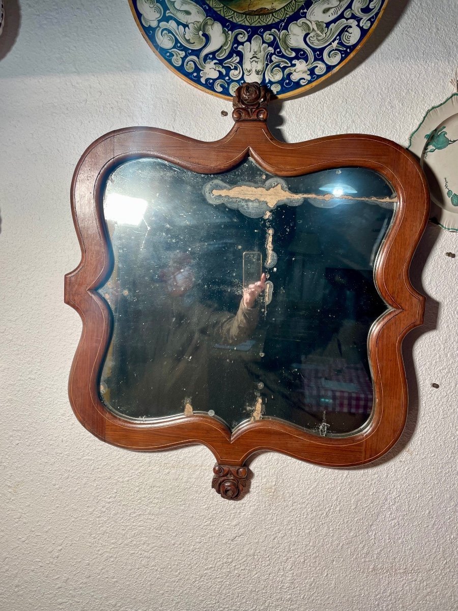 Miroir, Charles X , Provençale En Acajou, d époque , XIXé Siècle -photo-2