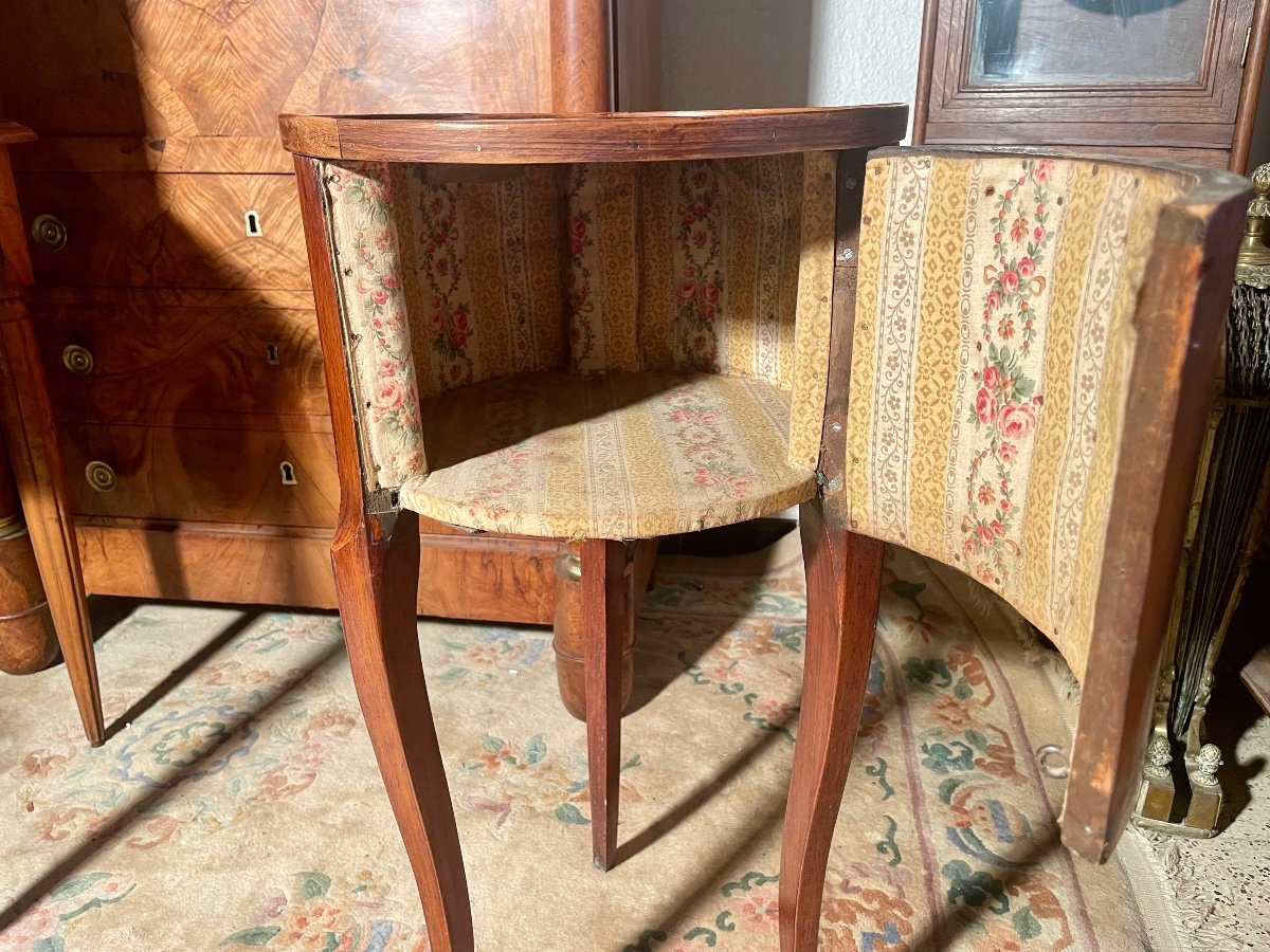 Bedside Table, Drum, Restoration In Mahogany, 19th Century Period -photo-2